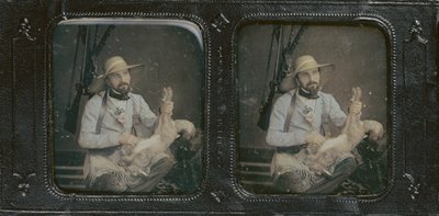 Self-Portrait as Hunter Holding a Hare by Warren T. Thompson